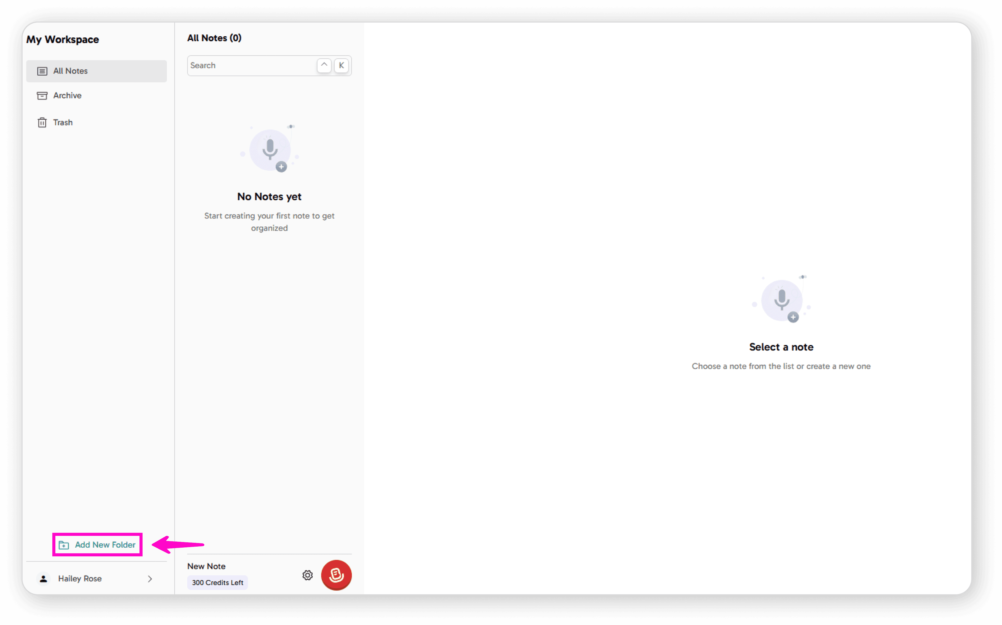 Add New Folder button