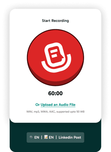 Speech to Note app recording screen