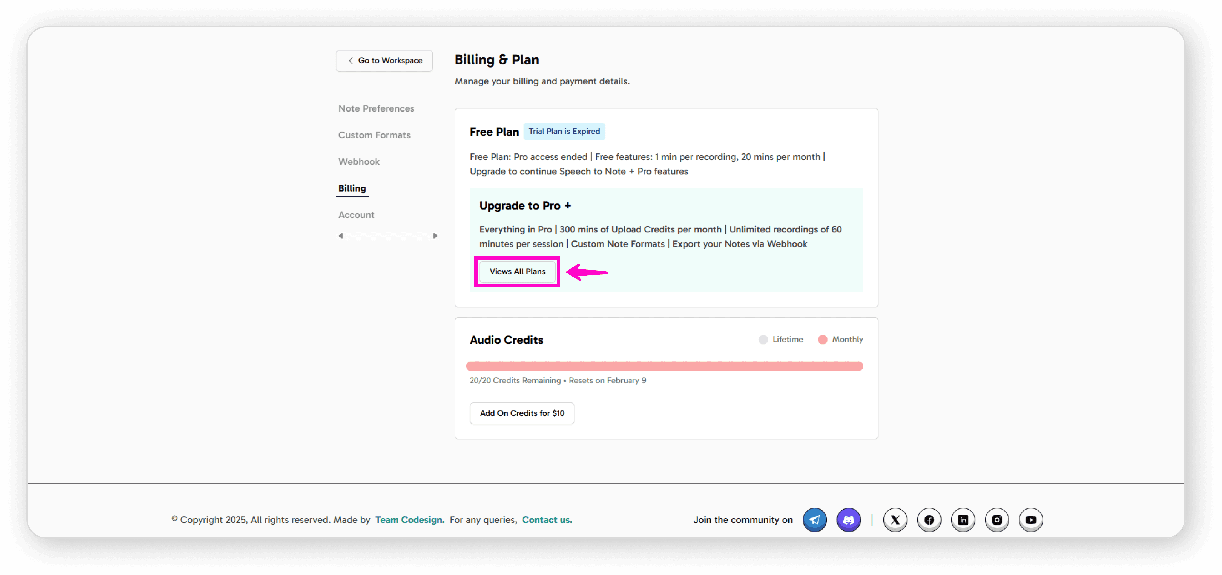 View All Plans button