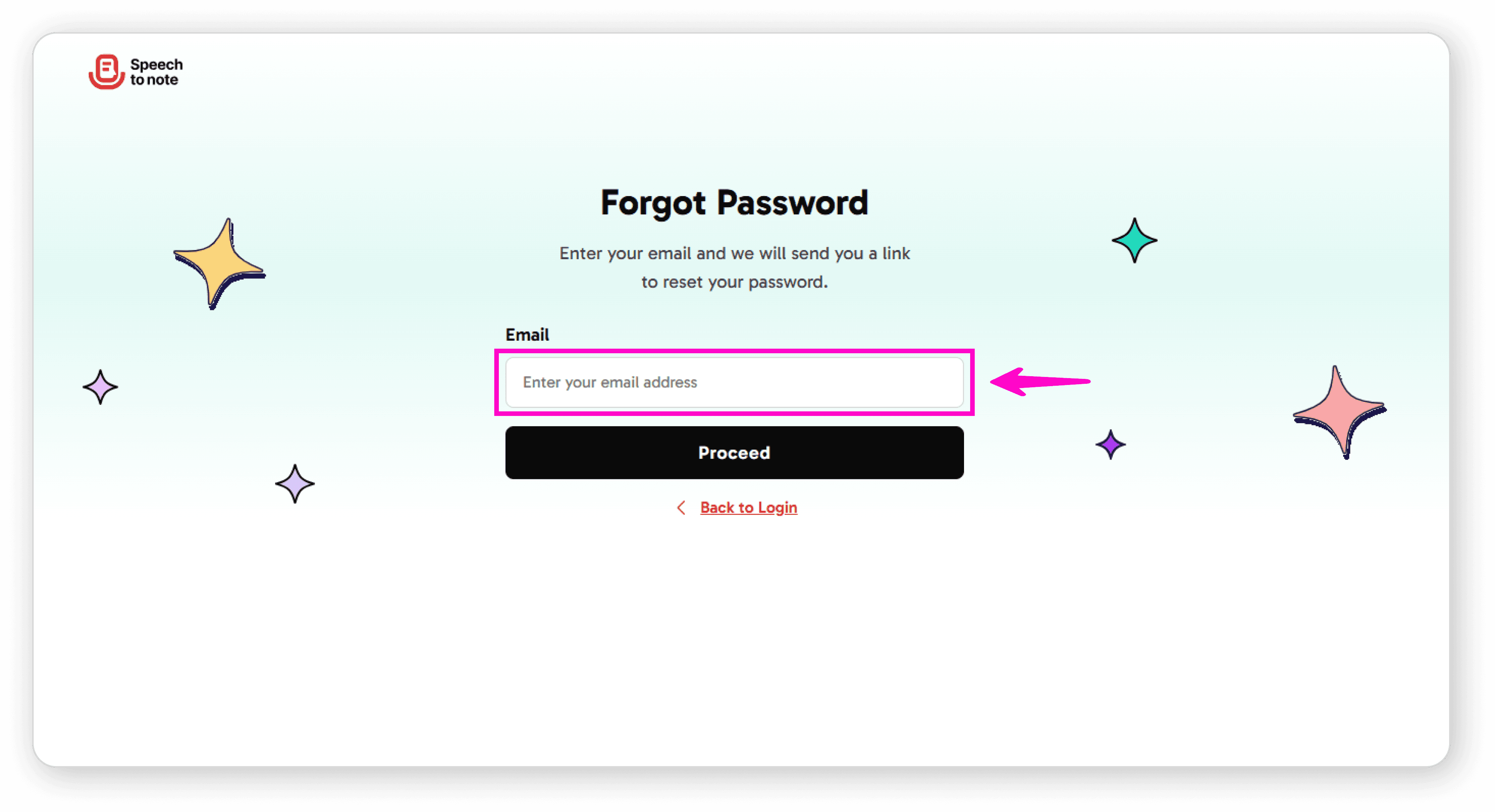 Enter registered email address