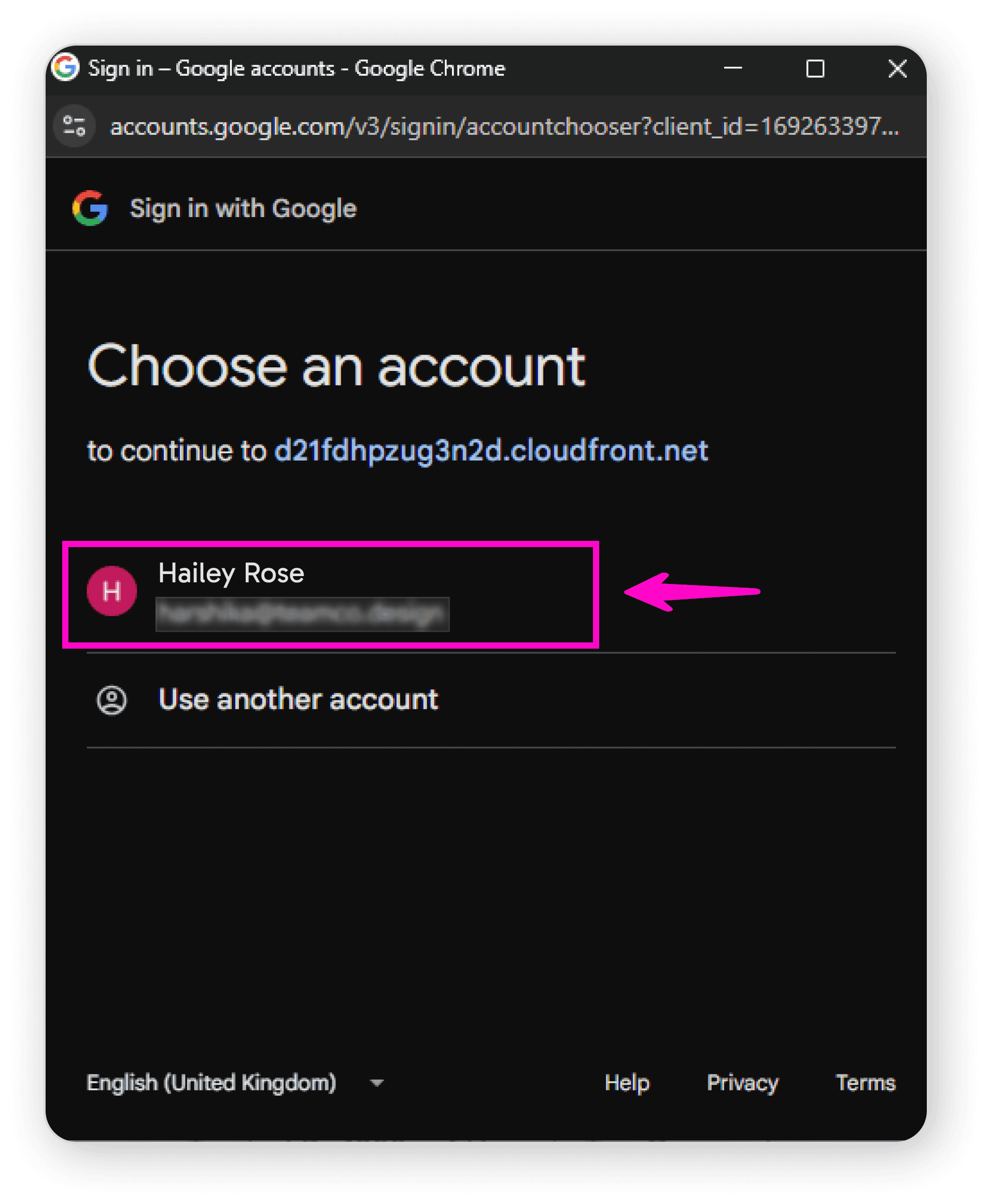 Choose your Google account