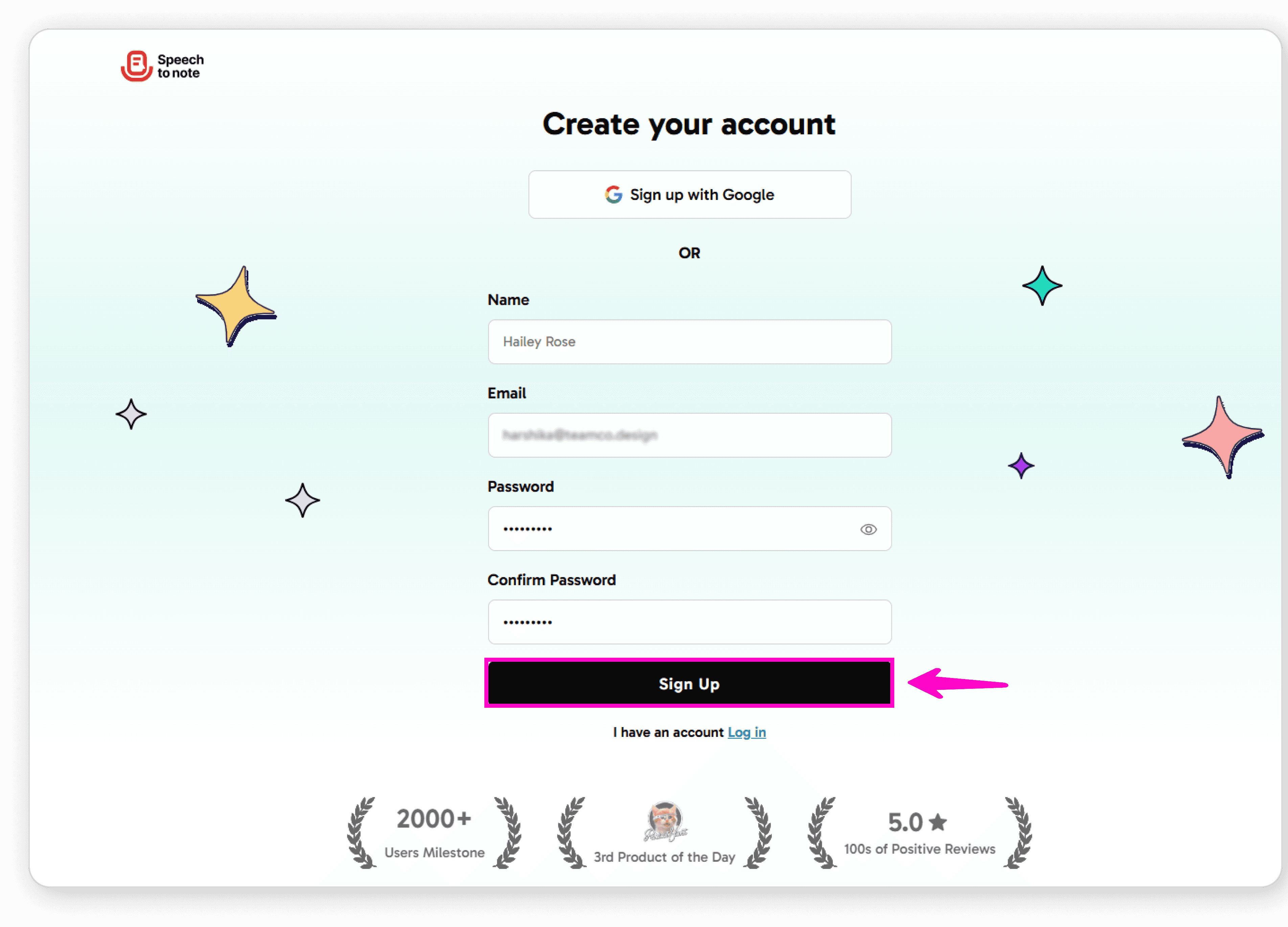 Complete registration